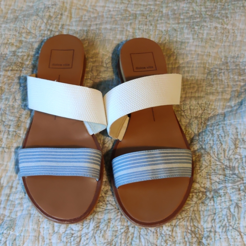 Dolce Vita sandals, blue, white,
